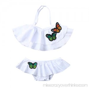 LiLiMeng Kids Baby Girls Two Pieces Bikini Set Ruffles Butterfly Print Summer Swimwear Swimsuit Outfits Bathing Suits B07QC4VSQR